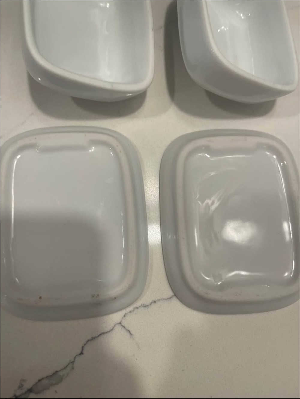2 Vintage White Butter Dish - Picture 7 of 7